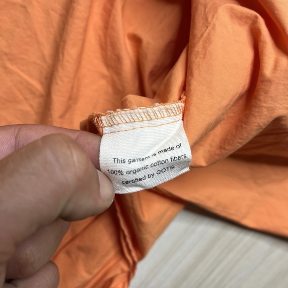 FRANKIE SHOP Lui Organic Cotton Button Up Shirt Womens Size Large Coral Orange - Picture 12 of 12